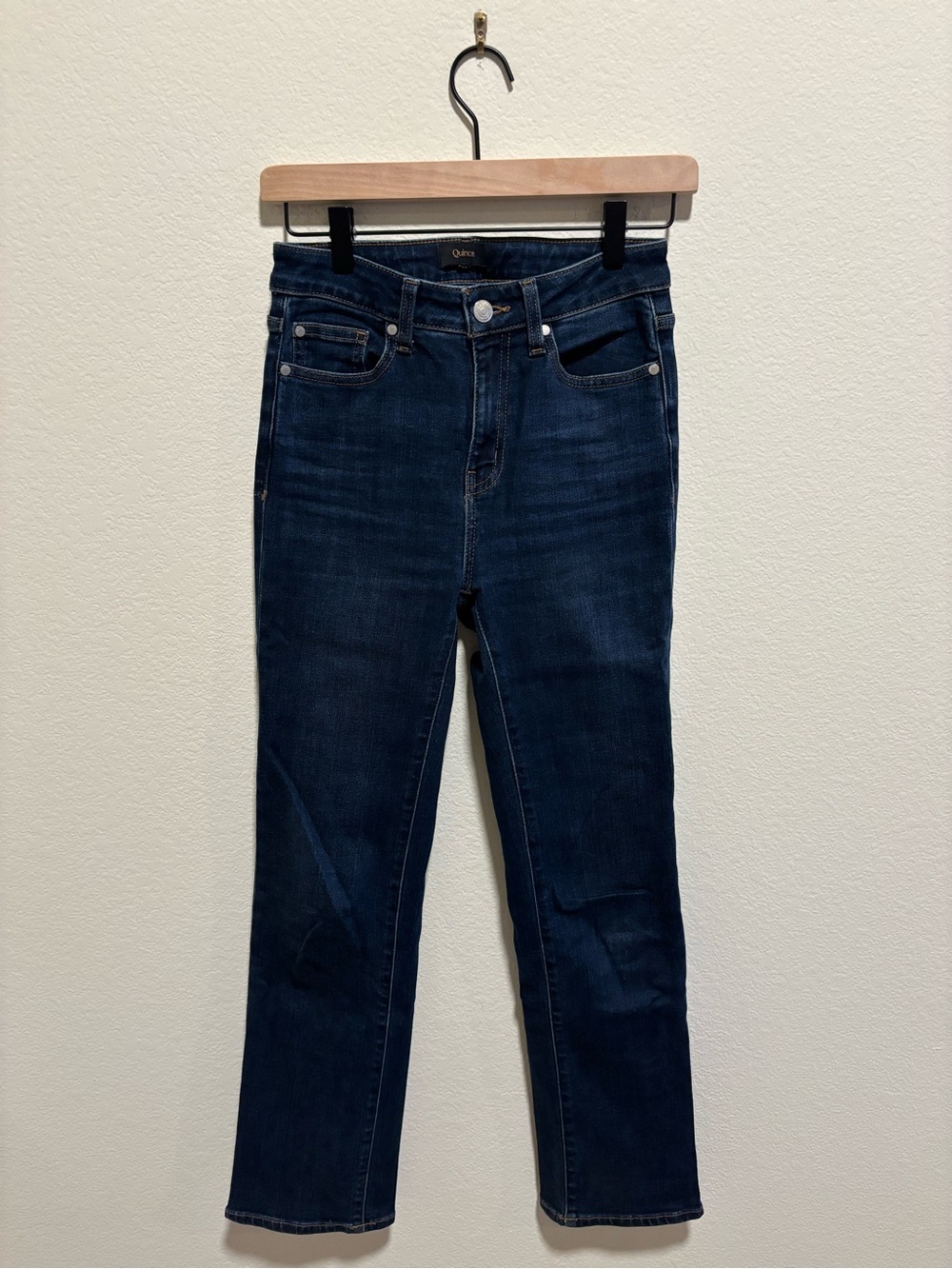 Quince Dark Blue Women's Bella Stretch Straight Jeans - Midnight blue